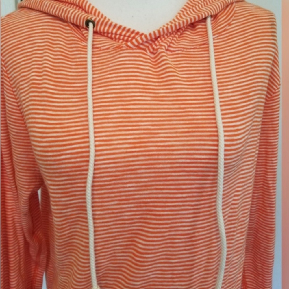 J Crew Orange Striped Knit Pullover